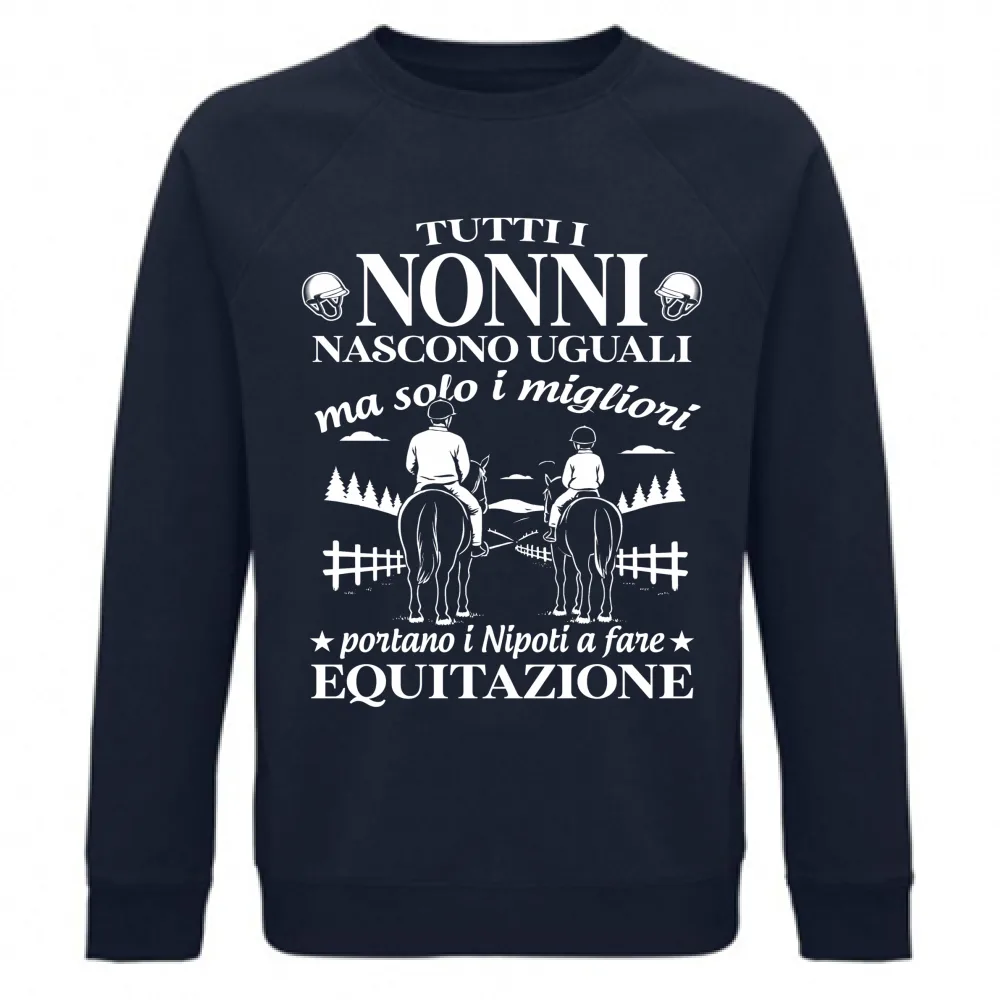 I nonni migliori portano i nipoti a equitazione