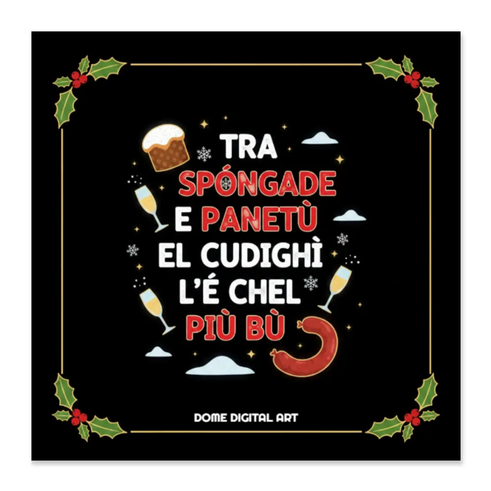 Adesivo 8cm Dialetto Bresciano Tra Spongade e pane
