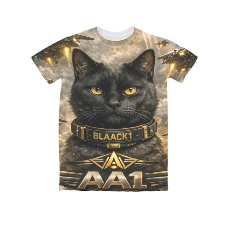 T-SHIRT UNISEX AA1 CLOTHING COLLEZIONE AIR BLAACK1