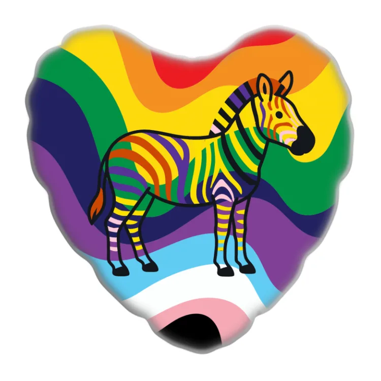 Cuscino cuore mascotte queer