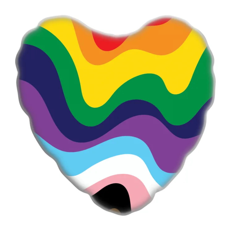 Cuscino cuore Queer flag