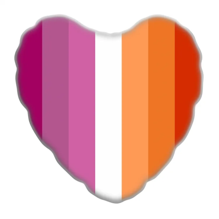 Cuscino cuore Lesbo flag
