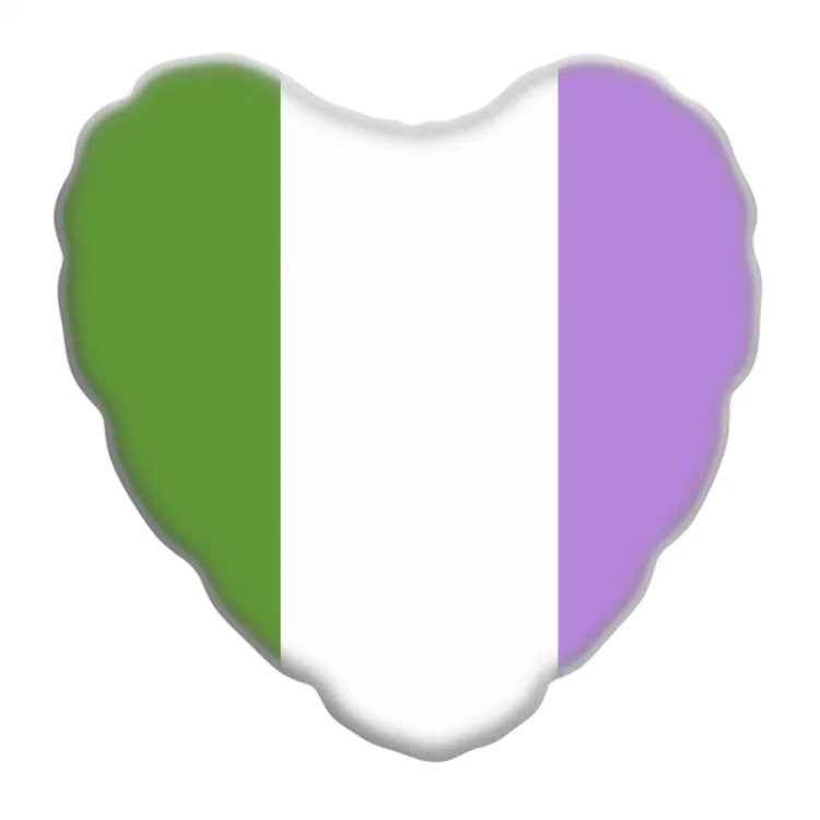 Cuscino cuore Genderqueer flag