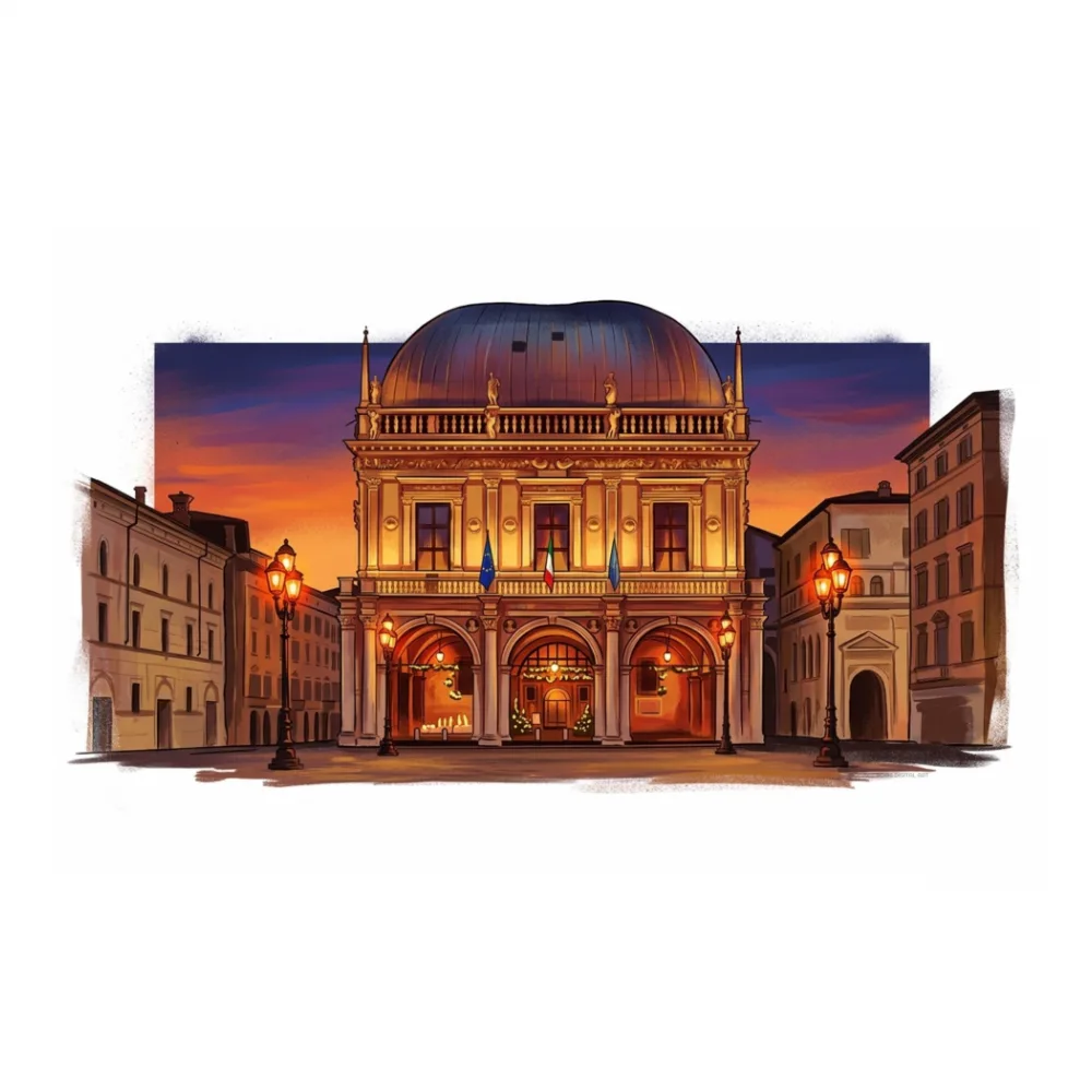 Canvas PIAZZA DELLA LOGGIA BRESCIA Summer 2